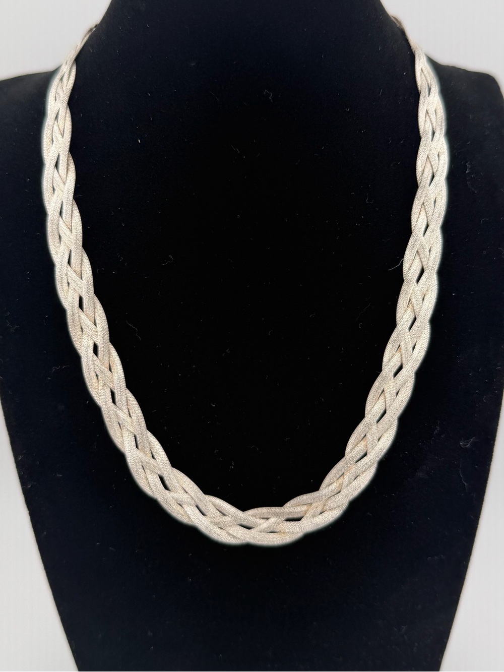 Ultrafine Silver 18” Braided Reversible Necklace Pure 950 Silver